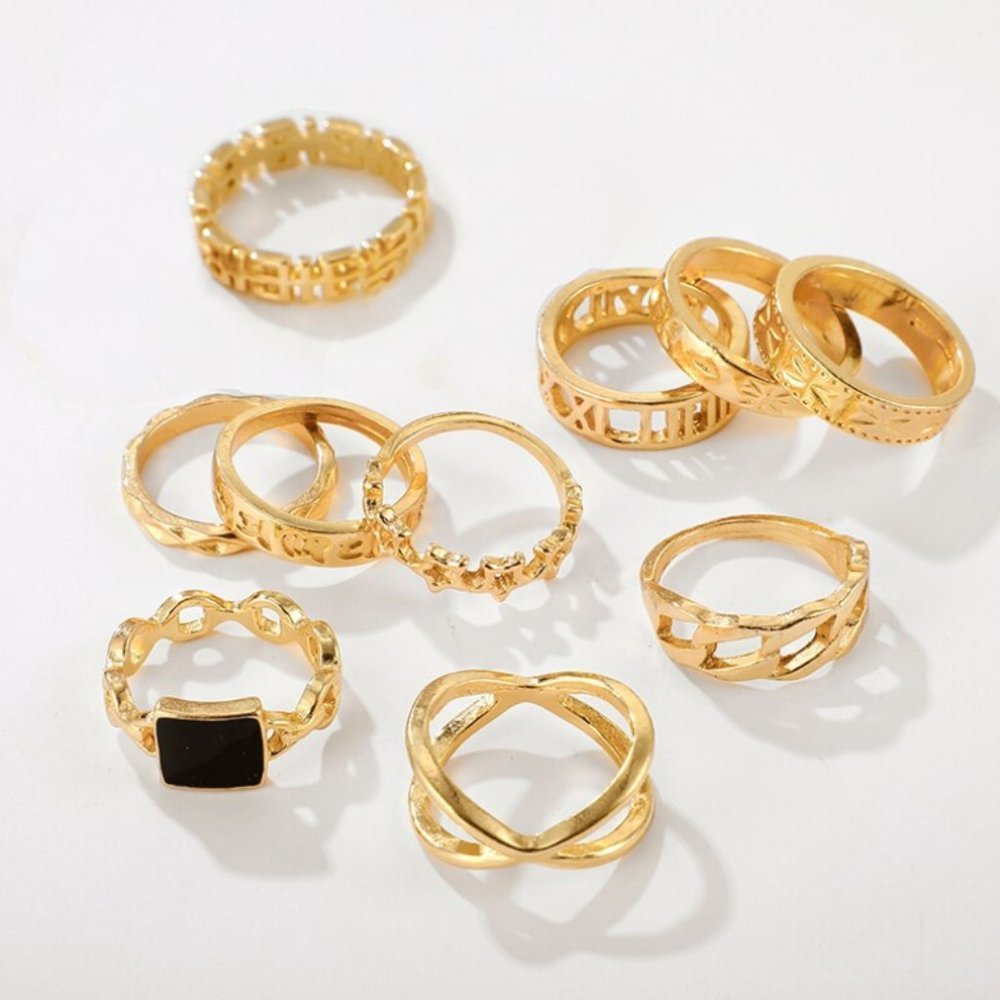 NEW Lot of 10 MIDI finger rings asst sizes - Picture 2 of 2